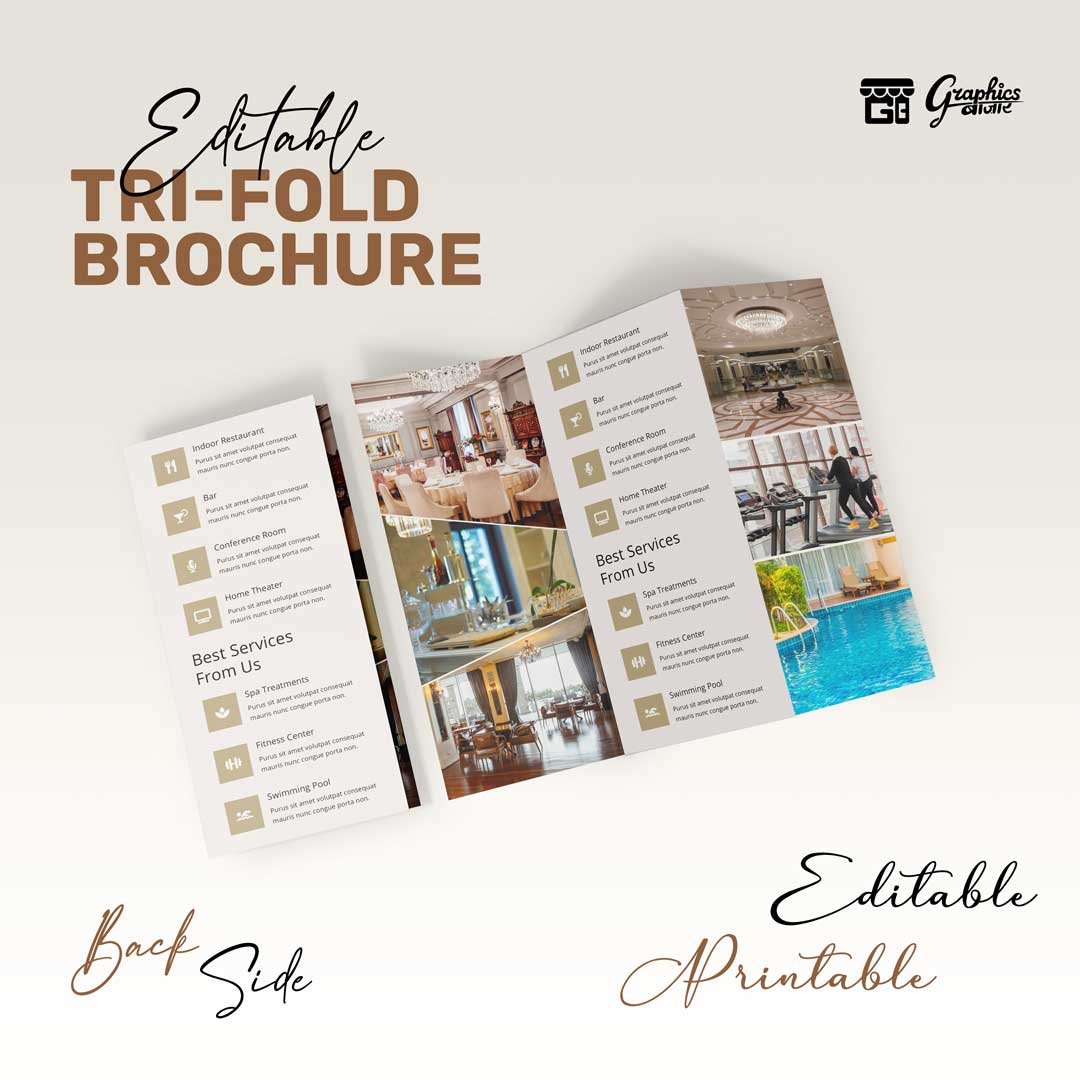 Luxury Hotel Brochure - Trifold Brochure - Double Sided