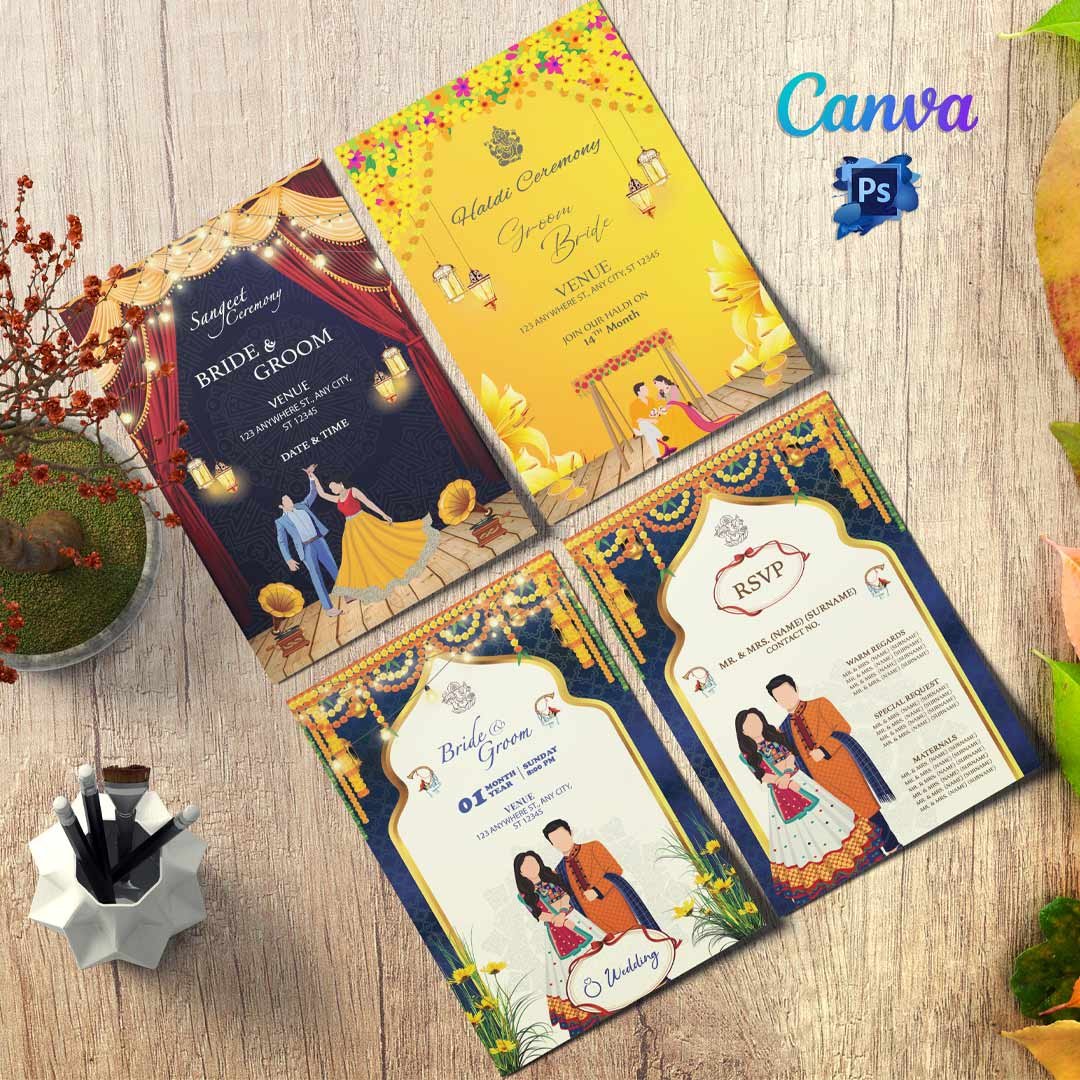Traditional Hindu Ceremony Card Bundle