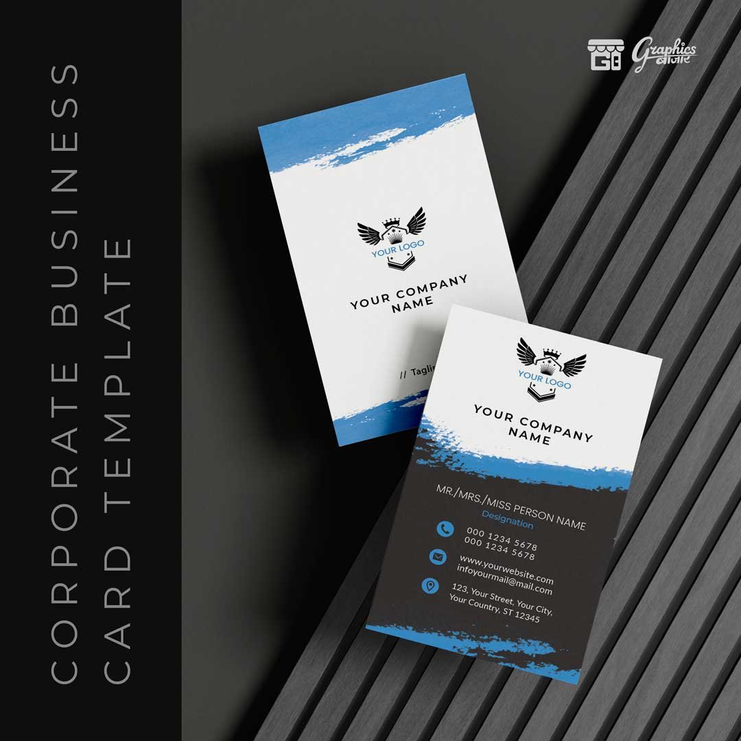 Vertical Corporate Business Card Template