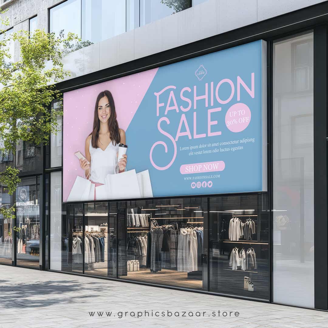 Printable Clothing Shop Outdoor Banner Template