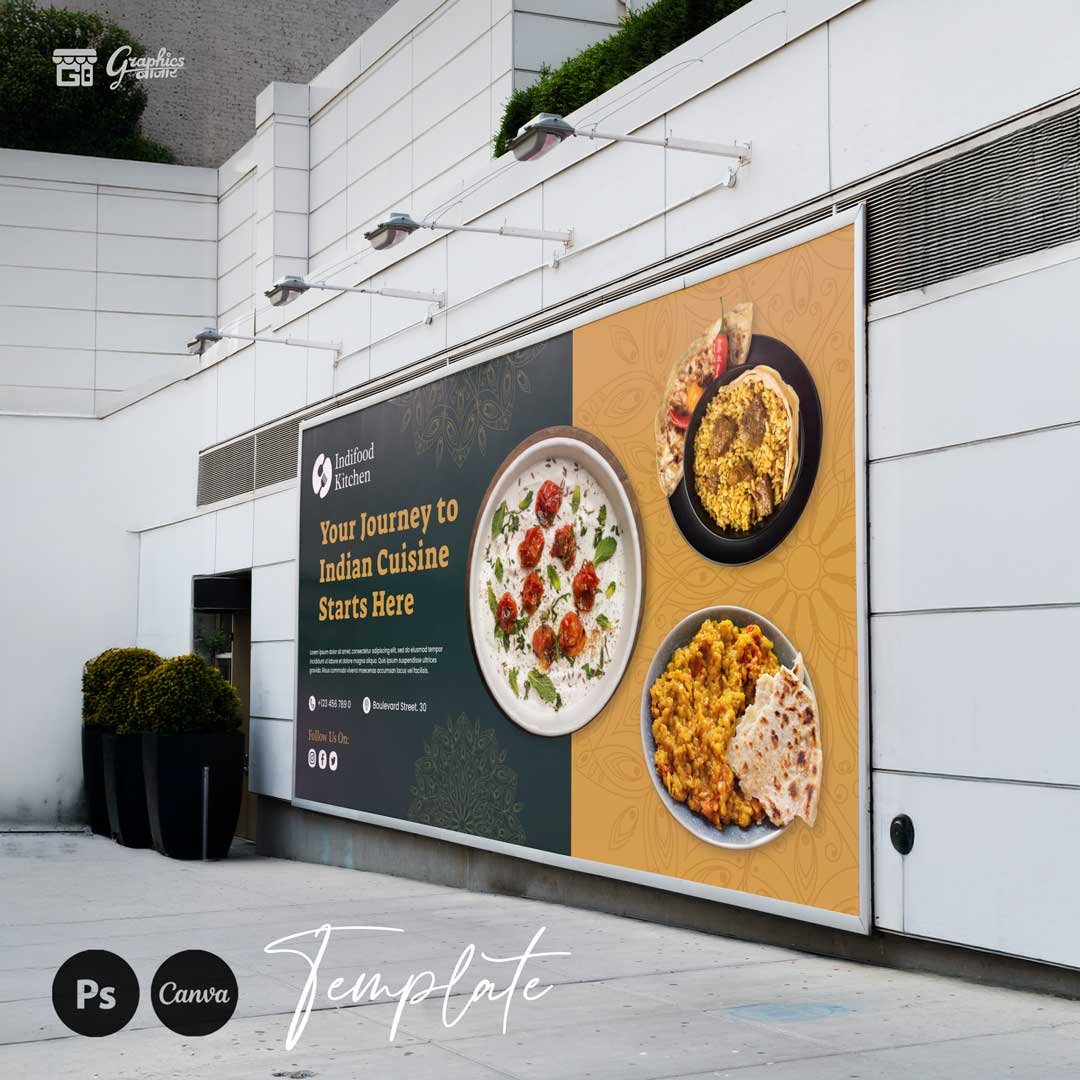 Cafe Outdoor Banner Template