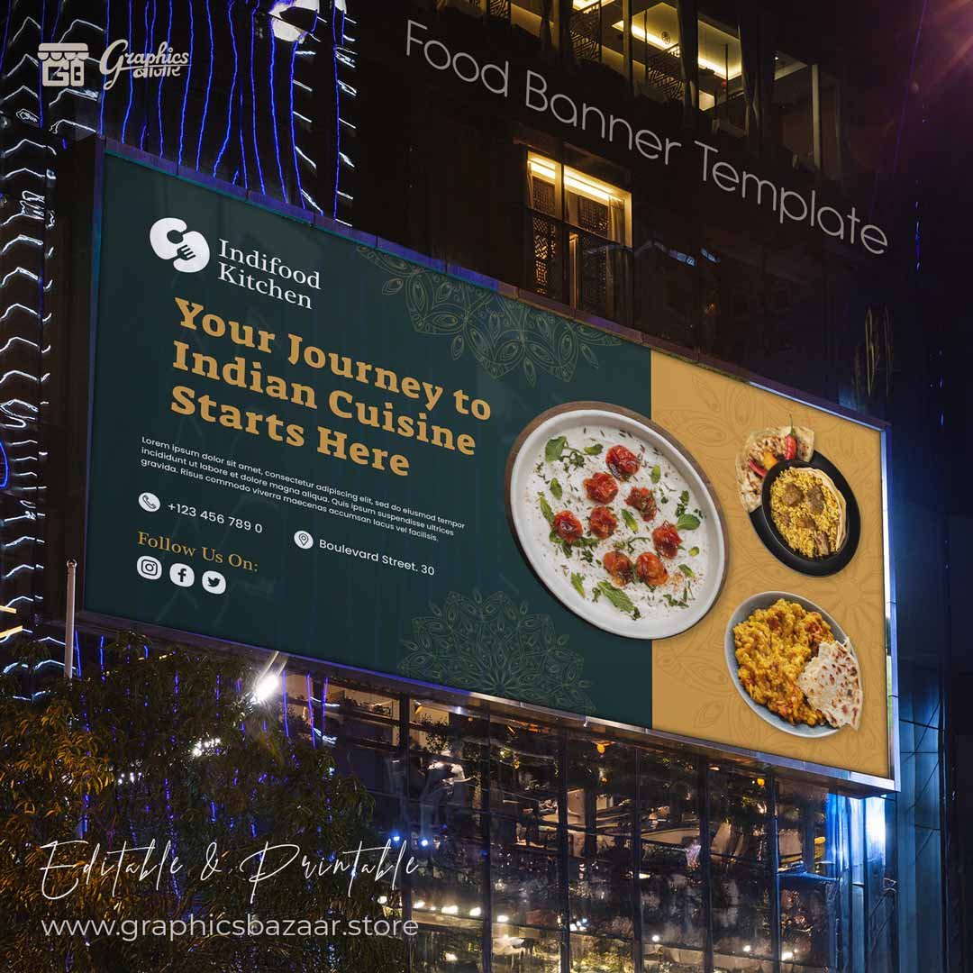 Food Outdoor Banner Template