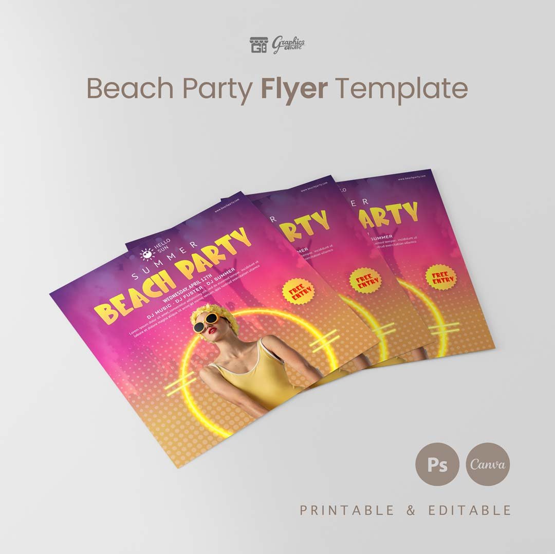 Beach Party Flyer Template