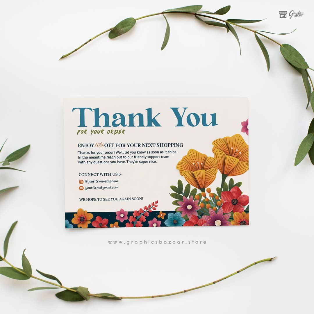 Thankyou card for Business/ shopping/ order