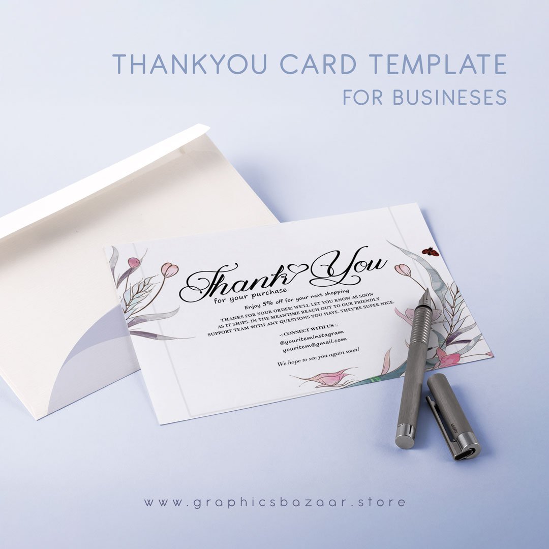 Editable Thankyou Card Template for Businesses