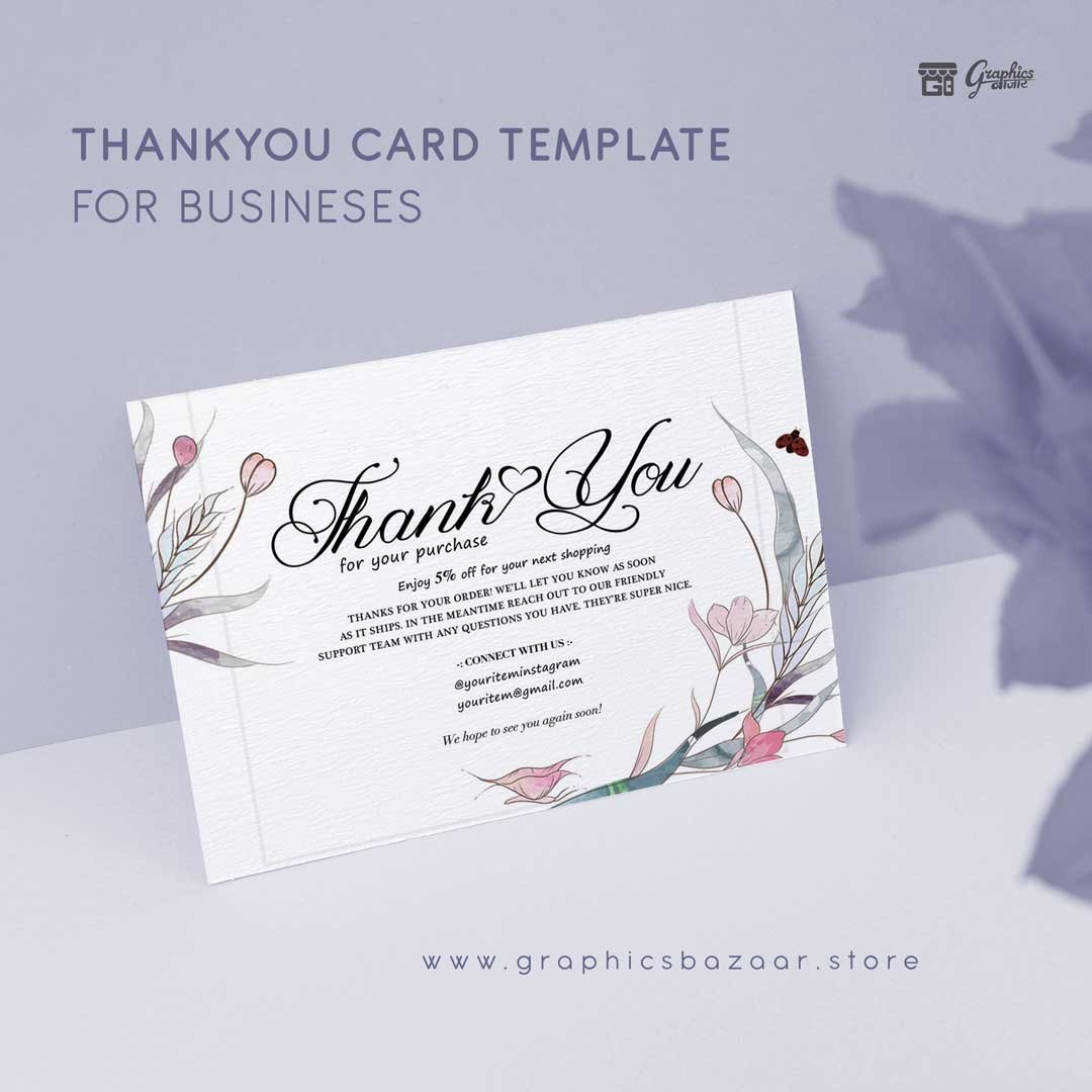 Editable Business Thankyou Card Template
