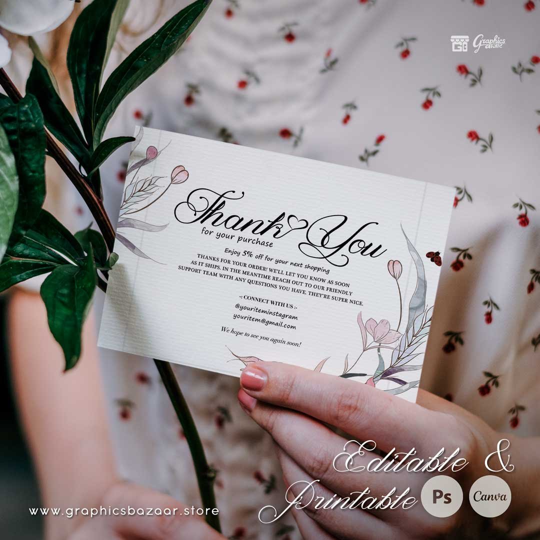 Editable Thankyou Card Template for Businesses